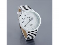 9642 WaMaGe Ladies Fashion Color Stripes Strap Wrist Watch (White) M.