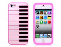 Piano Silicone Protective Case for iPhone 5 (Pink)