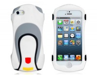 Silicone Racing Car Protective Case for iPhone 5 (White)